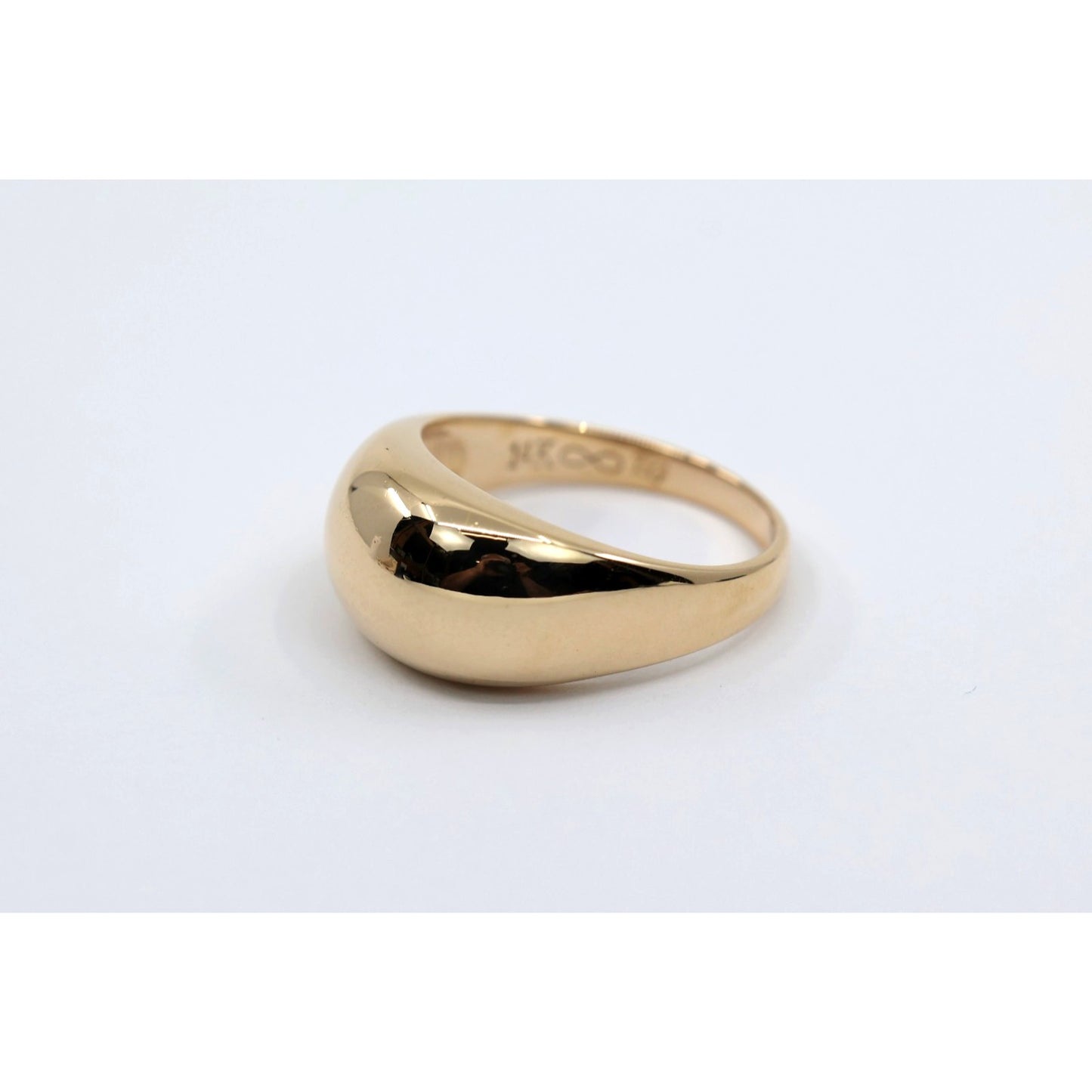 EternaGold 14K Yellow Gold Wide Domed Cigar Band Statement Ring