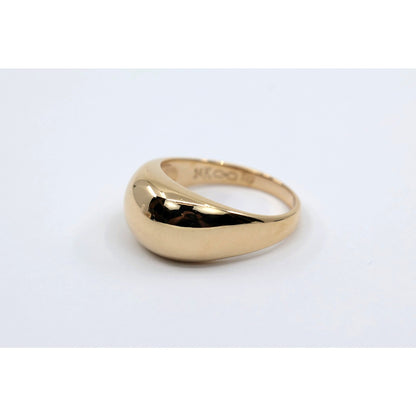 EternaGold 14K Yellow Gold Wide Domed Cigar Band Statement Ring