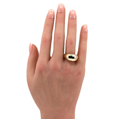 EternaGold 14K Yellow Gold Wide Domed Cigar Band Statement Ring