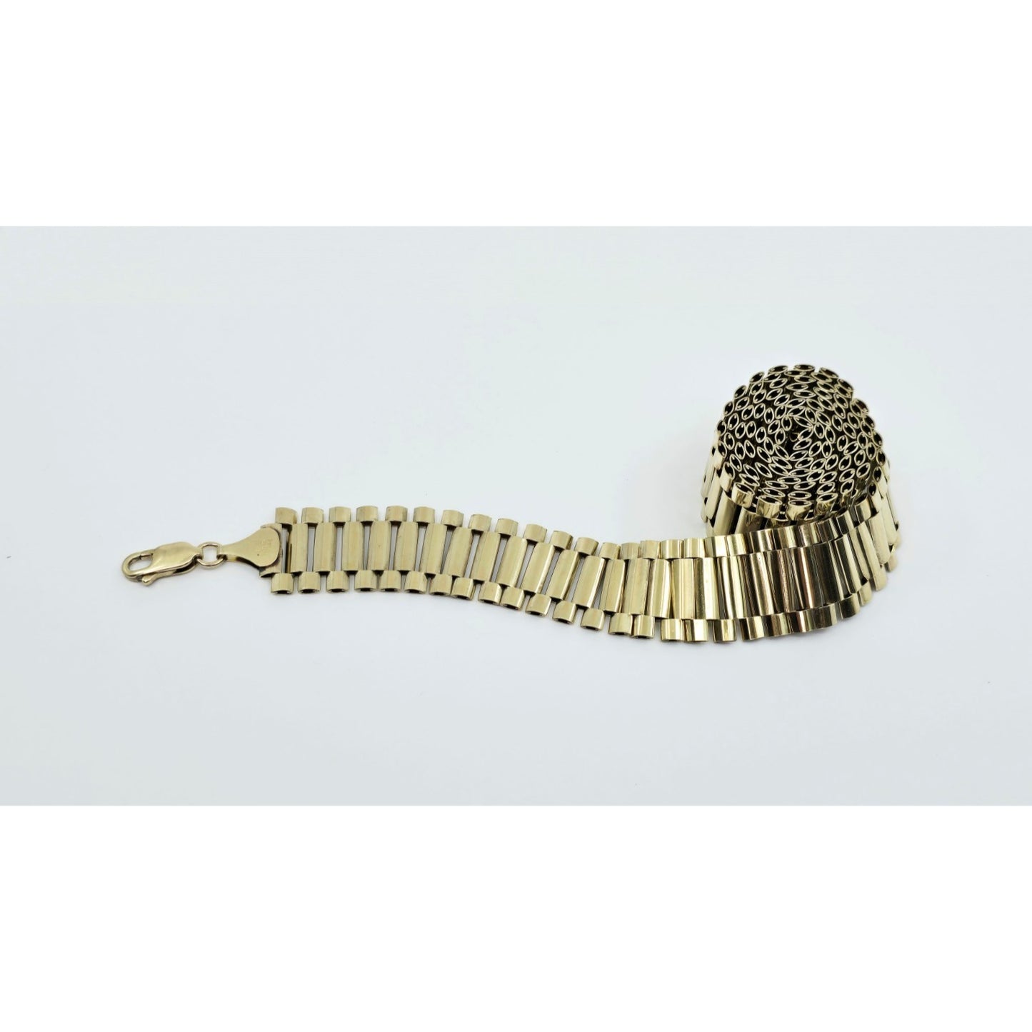 Large 10K Yellow Gold Rolex Link Chain Necklace