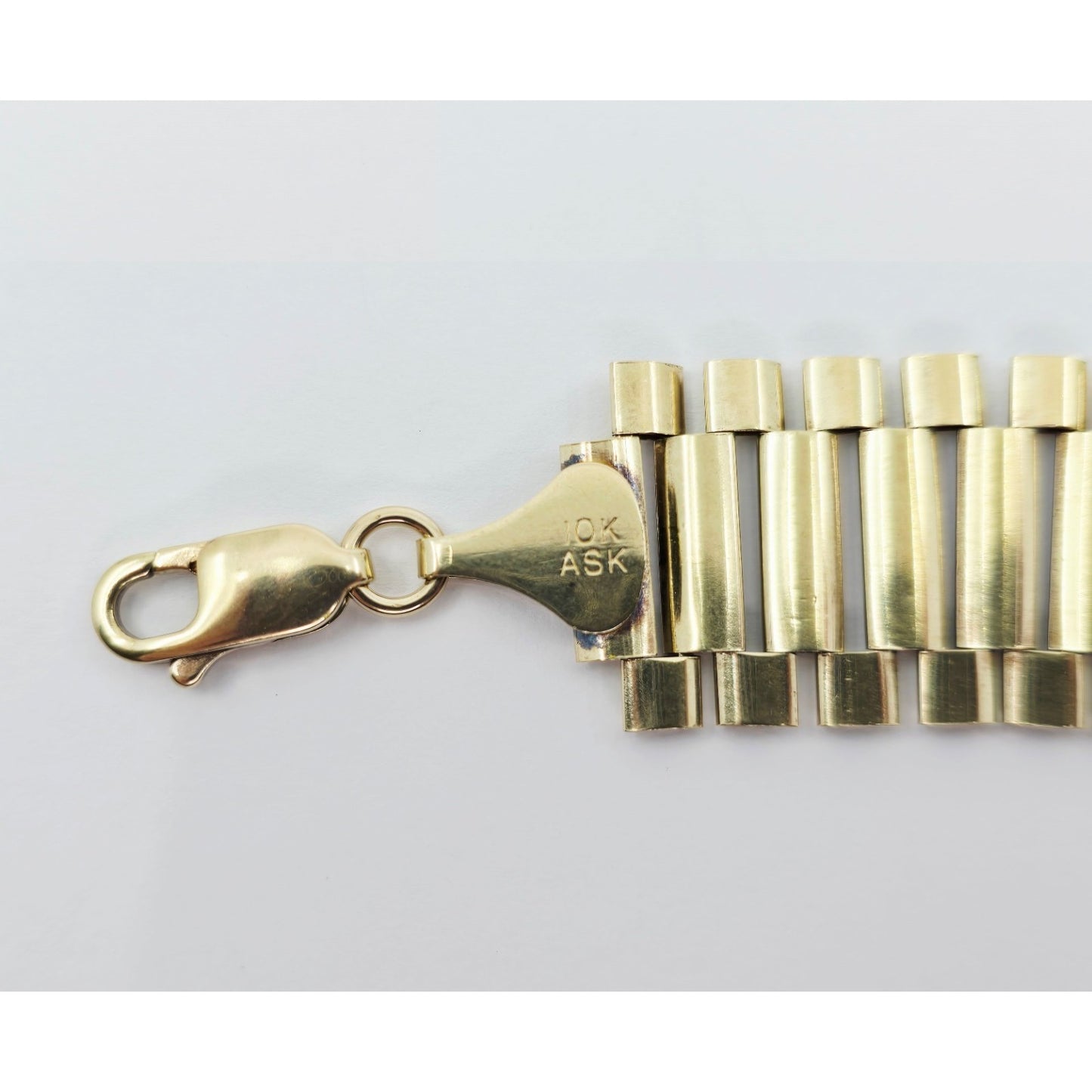 Large 10K Yellow Gold Rolex Link Chain Necklace