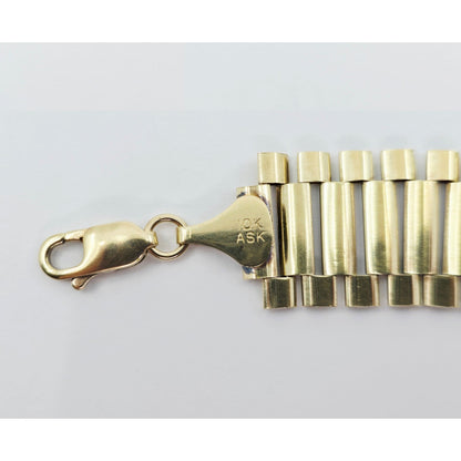 Large 10K Yellow Gold Rolex Link Chain Necklace