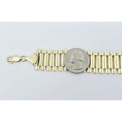 Large 10K Yellow Gold Rolex Link Chain Necklace