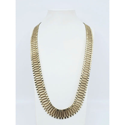 Large 10K Yellow Gold Rolex Link Chain Necklace