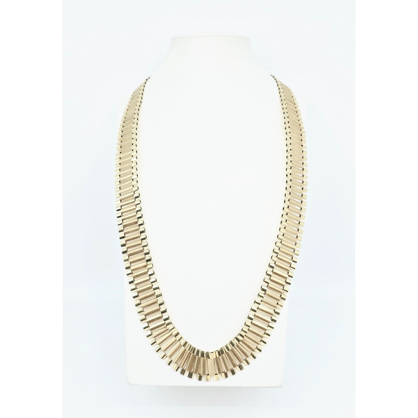 Large 10K Yellow Gold Rolex Link Chain Necklace