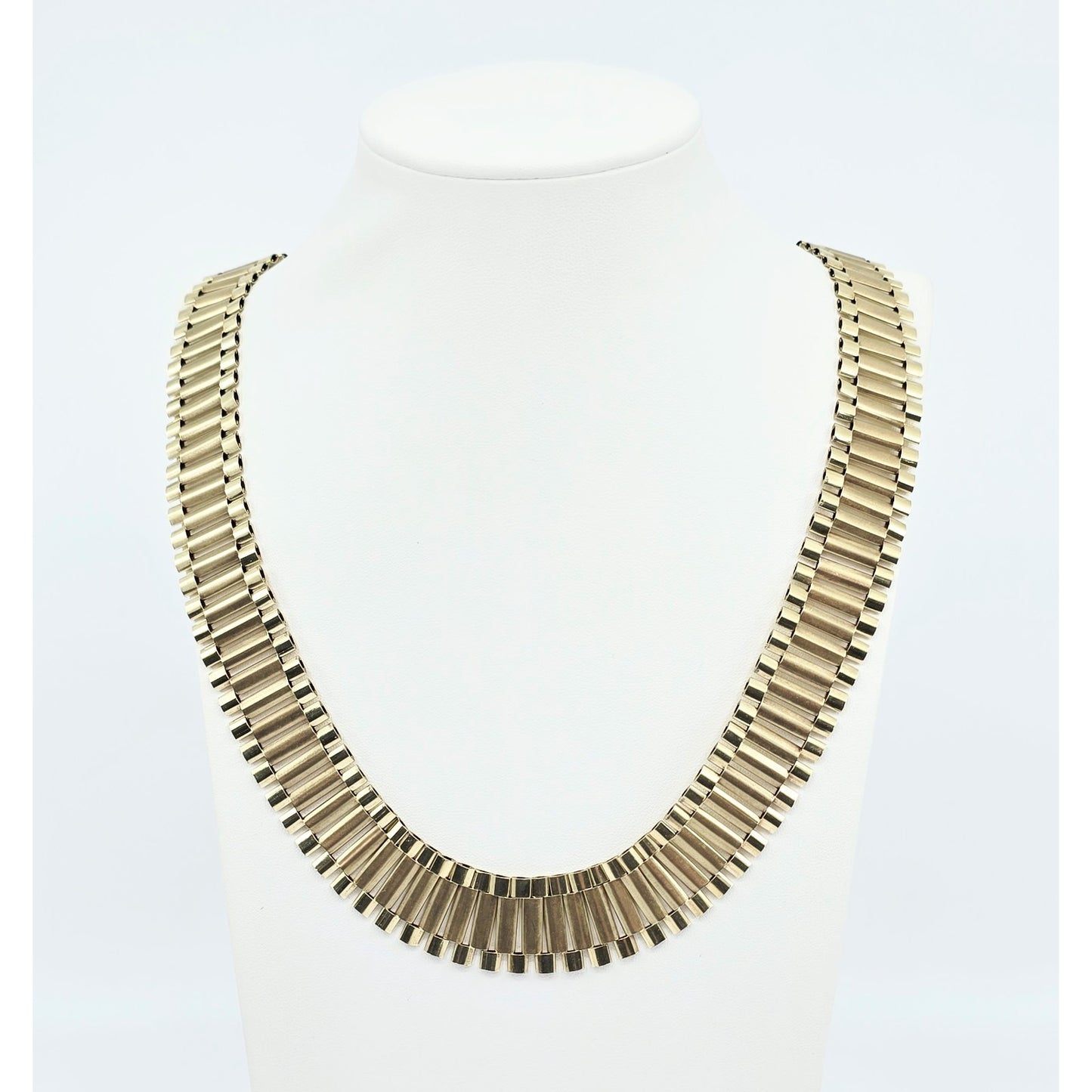 Large 10K Yellow Gold Rolex Link Chain Necklace