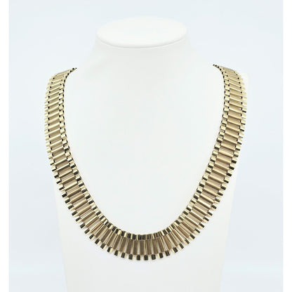 Large 10K Yellow Gold Rolex Link Chain Necklace