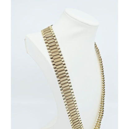 Large 10K Yellow Gold Rolex Link Chain Necklace