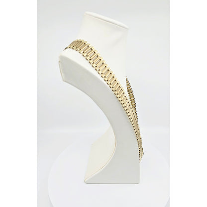 Large 10K Yellow Gold Rolex Link Chain Necklace
