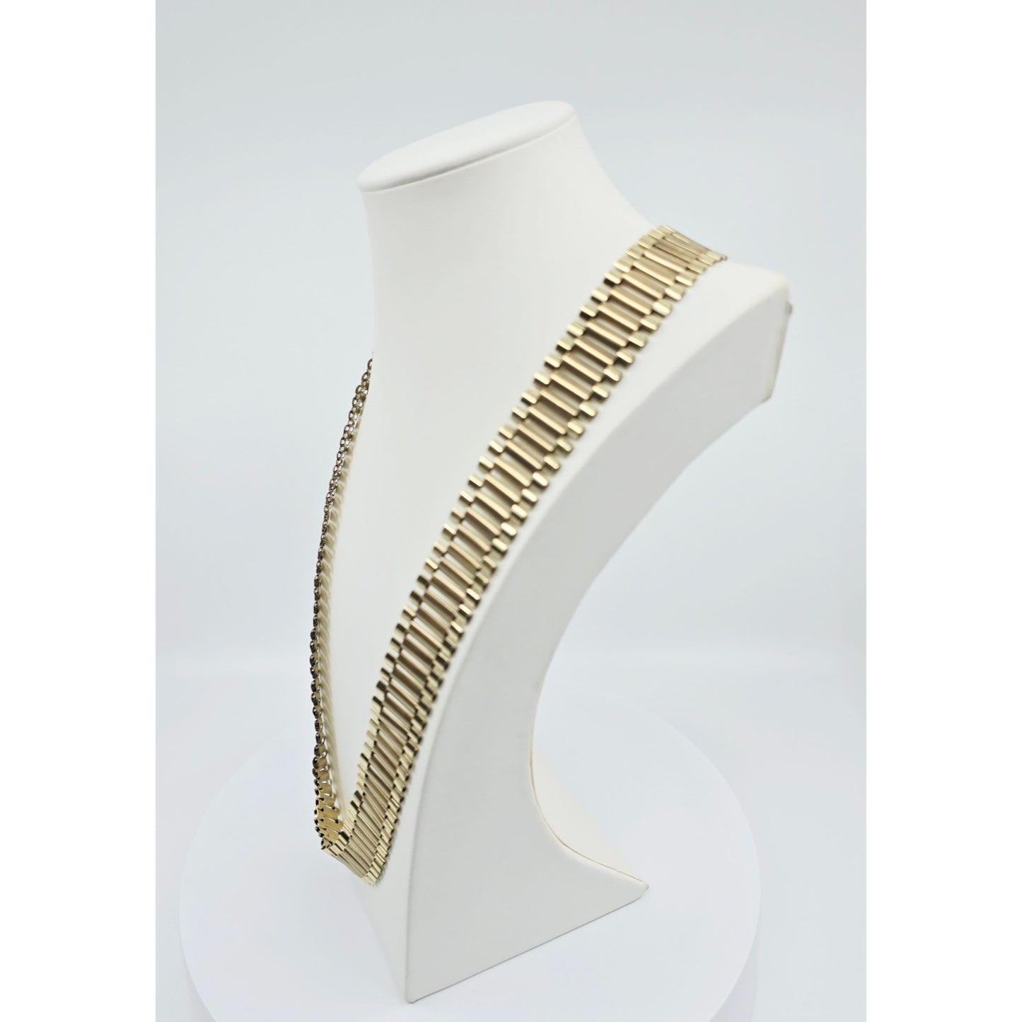 Large 10K Yellow Gold Rolex Link Chain Necklace