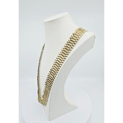 Large 10K Yellow Gold Rolex Link Chain Necklace