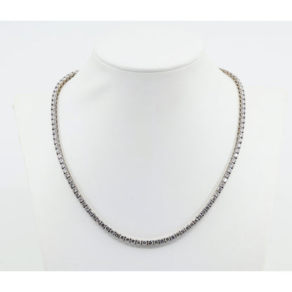 14K White Gold Lab Grown Diamond Tennis Link Chain Necklace