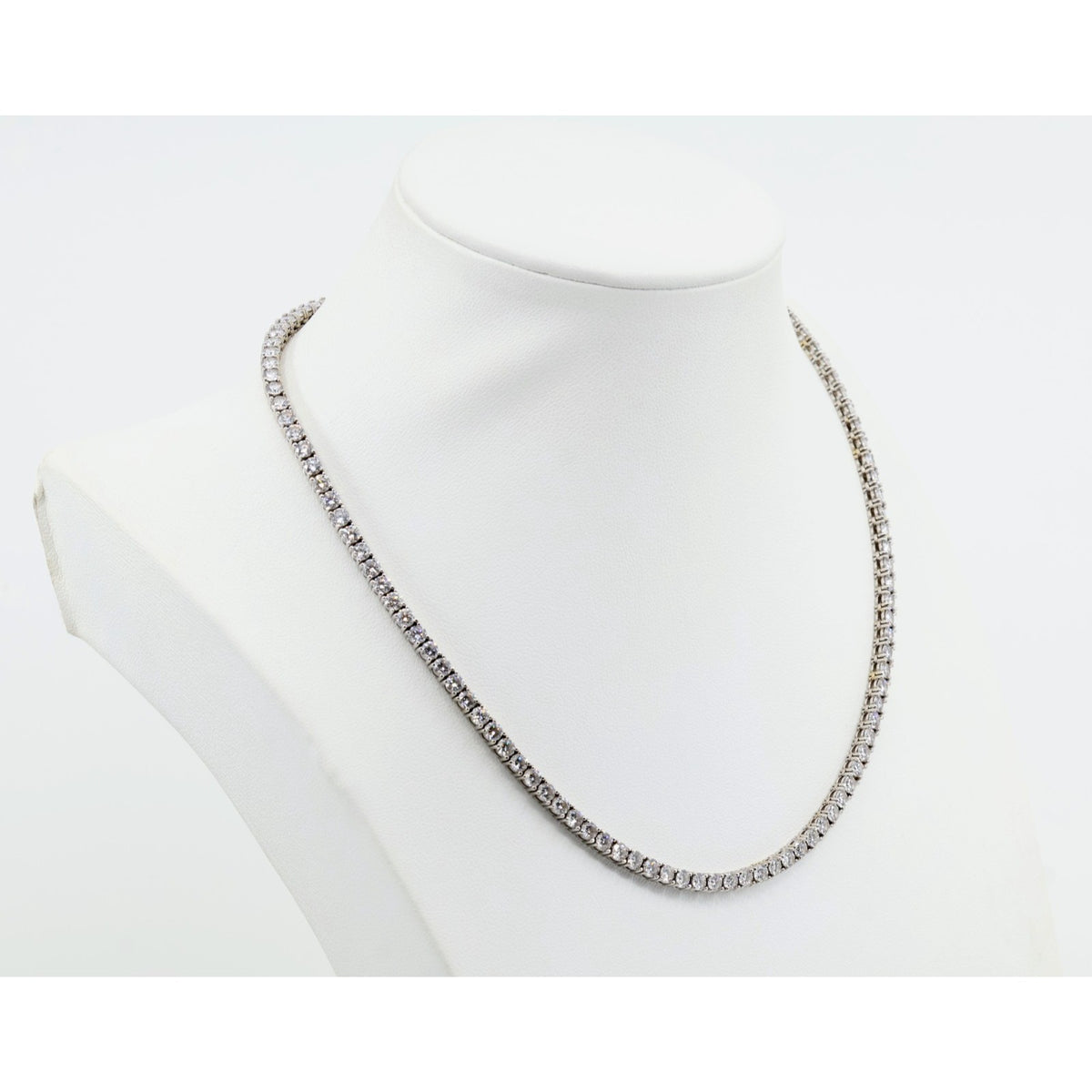 14K White Gold Lab Grown Diamond Tennis Link Chain Necklace