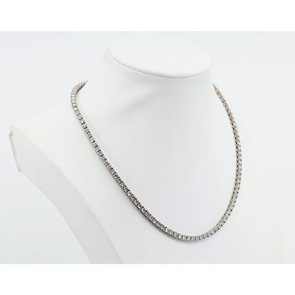 14K White Gold Lab Grown Diamond Tennis Link Chain Necklace