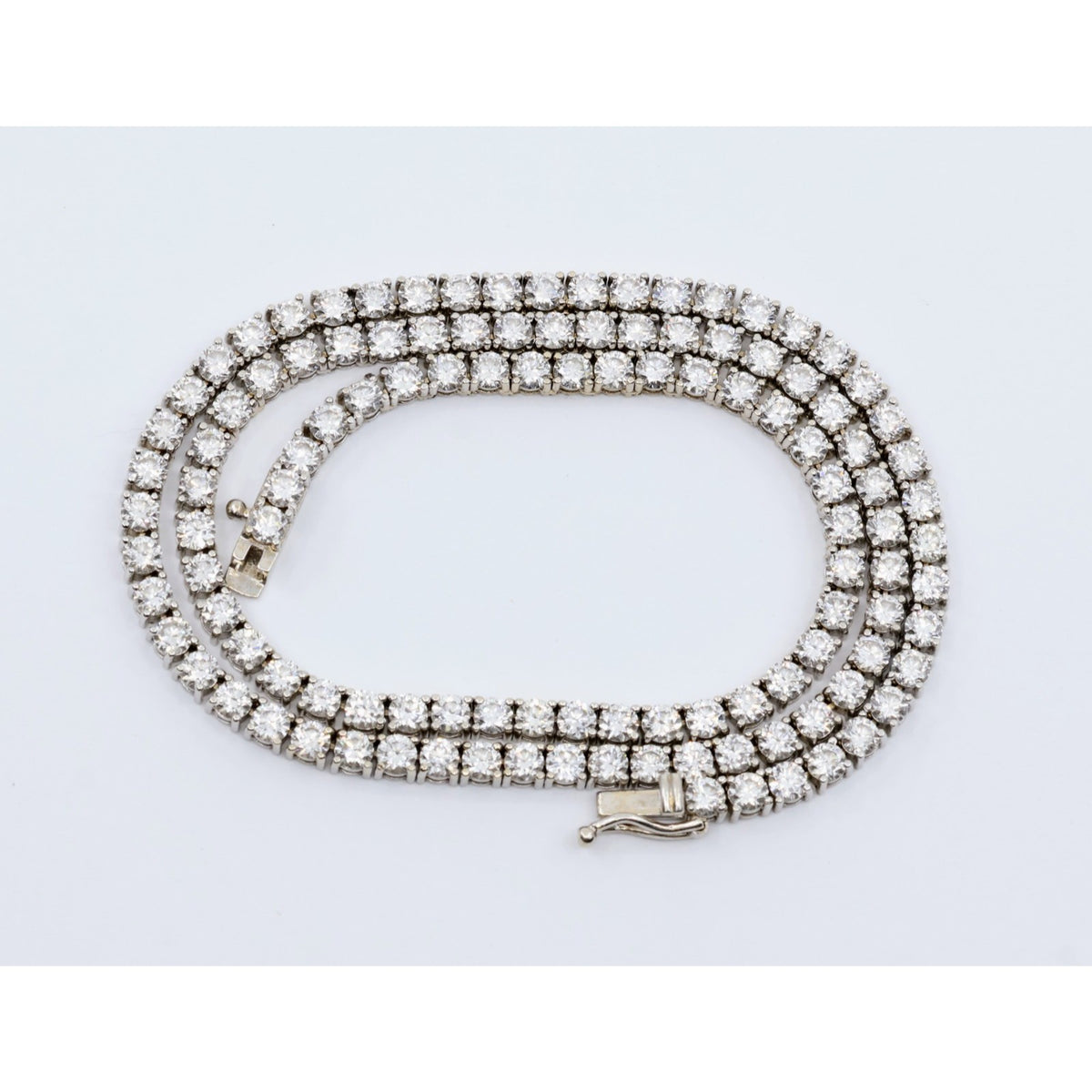 14K White Gold Lab Grown Diamond Tennis Link Chain Necklace