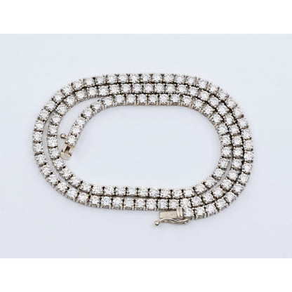 14K White Gold Lab Grown Diamond Tennis Link Chain Necklace