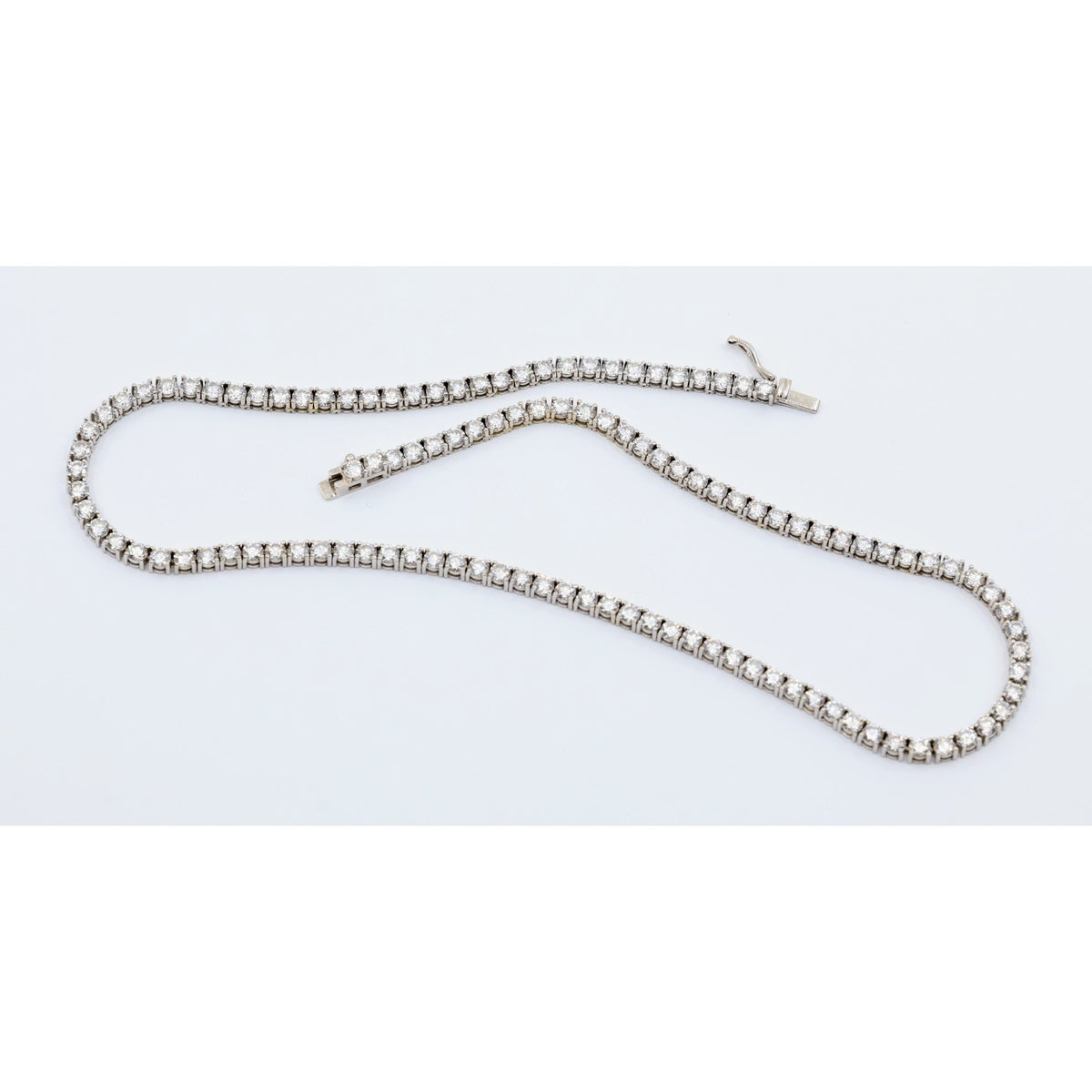 14K White Gold Lab Grown Diamond Tennis Link Chain Necklace
