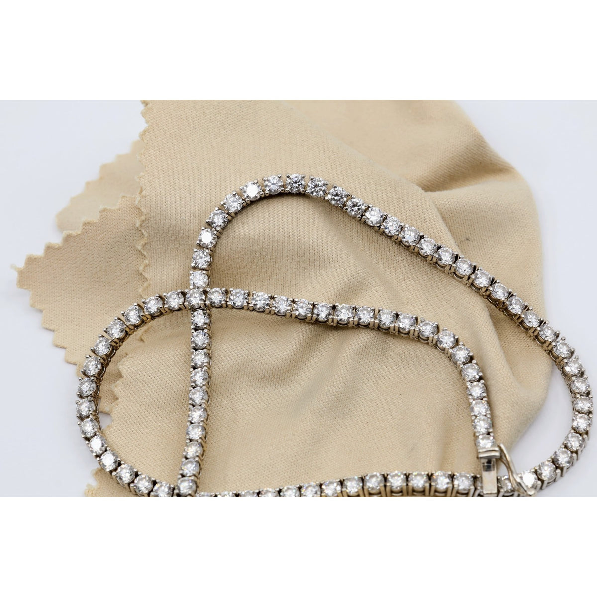 14K White Gold Lab Grown Diamond Tennis Link Chain Necklace