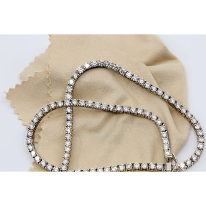14K White Gold Lab Grown Diamond Tennis Link Chain Necklace