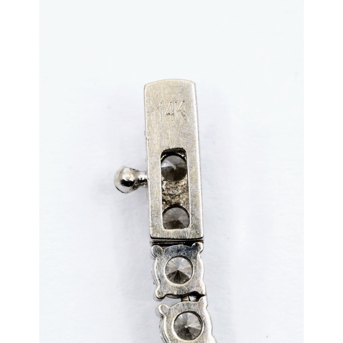 14K White Gold Lab Grown Diamond Tennis Link Chain Necklace