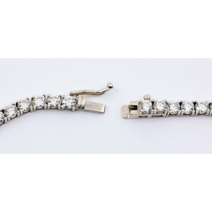 14K White Gold Lab Grown Diamond Tennis Link Chain Necklace