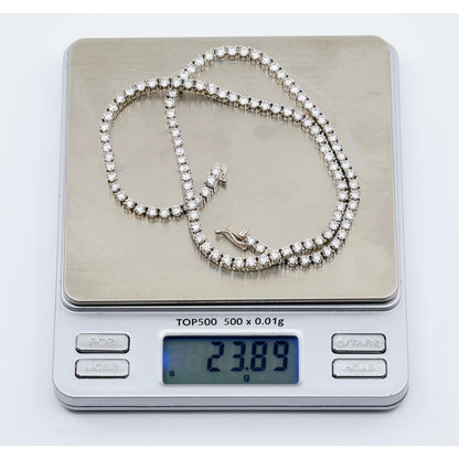 14K White Gold Lab Grown Diamond Tennis Link Chain Necklace