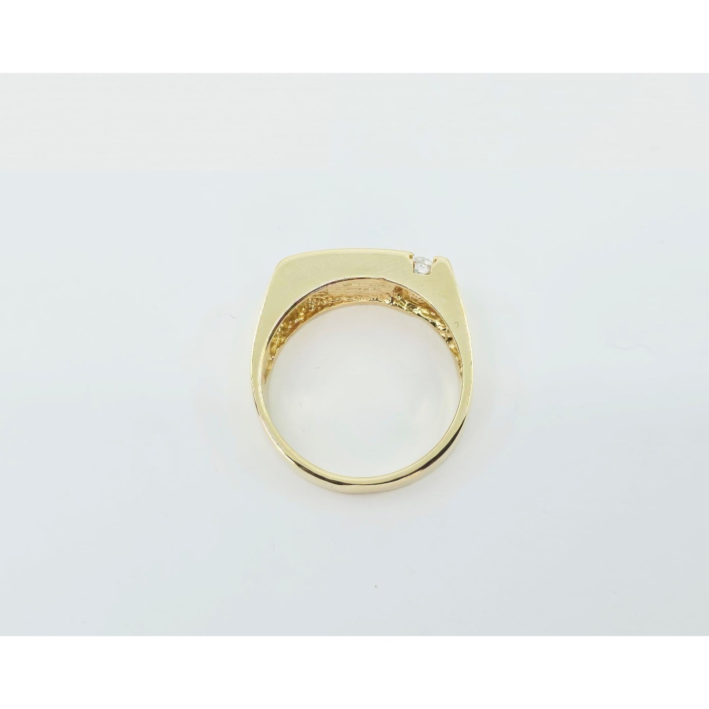 14K Yellow Gold Statement Signet Onyx & CZ Ring