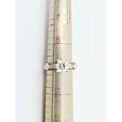 Beautiful Solid Platinum Princess Cut Diamond Engagement Ring 1.05ct EGL Report