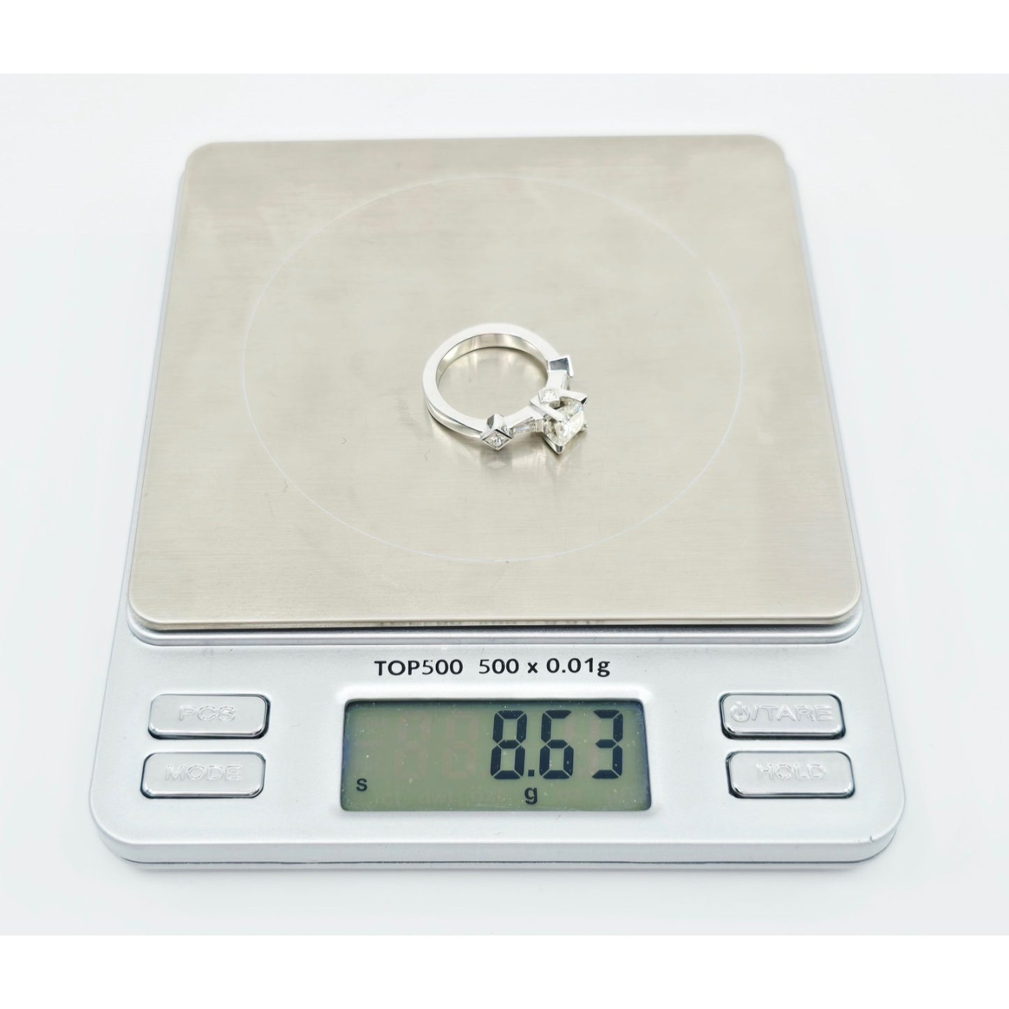 Beautiful Solid Platinum Princess Cut Diamond Engagement Ring 1.05ct EGL Report