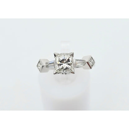 Beautiful Solid Platinum Princess Cut Diamond Engagement Ring 1.05ct EGL Report
