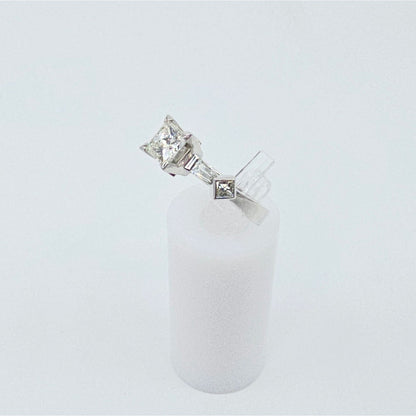 Beautiful Solid Platinum Princess Cut Diamond Engagement Ring 1.05ct EGL Report