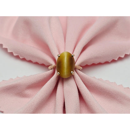 14K Yellow Gold Cabochon Chrysoberyl Ring