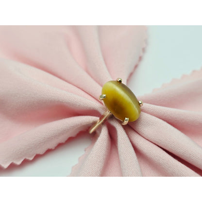 14K Yellow Gold Cabochon Chrysoberyl Ring