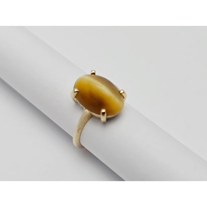 14K Yellow Gold Cabochon Chrysoberyl Ring