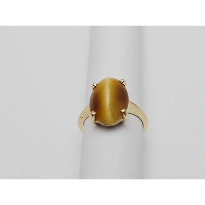 14K Yellow Gold Cabochon Chrysoberyl Ring