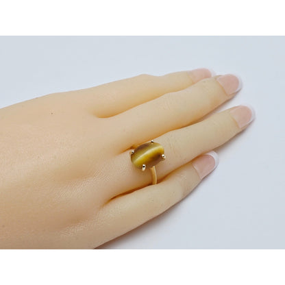 14K Yellow Gold Cabochon Chrysoberyl Ring