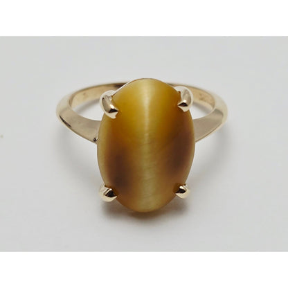 14K Yellow Gold Cabochon Chrysoberyl Ring