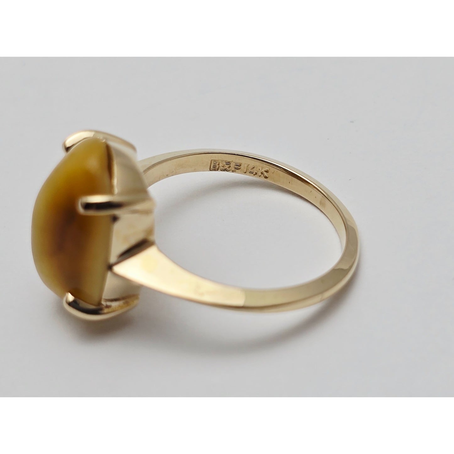 14K Yellow Gold Cabochon Chrysoberyl Ring