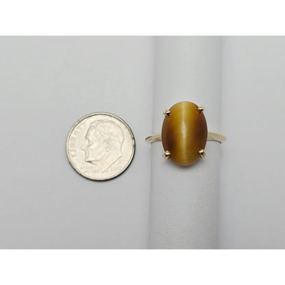 14K Yellow Gold Cabochon Chrysoberyl Ring