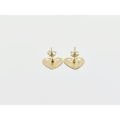10K Yellow Gold Heart Shaped Nugget Stud Earrings
