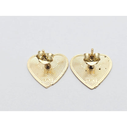 10K Yellow Gold Heart Shaped Nugget Stud Earrings