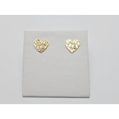 10K Yellow Gold Heart Shaped Nugget Stud Earrings