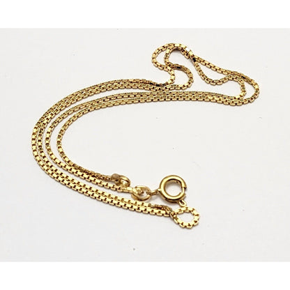 18K Yellow Gold Box Link Chain Necklace