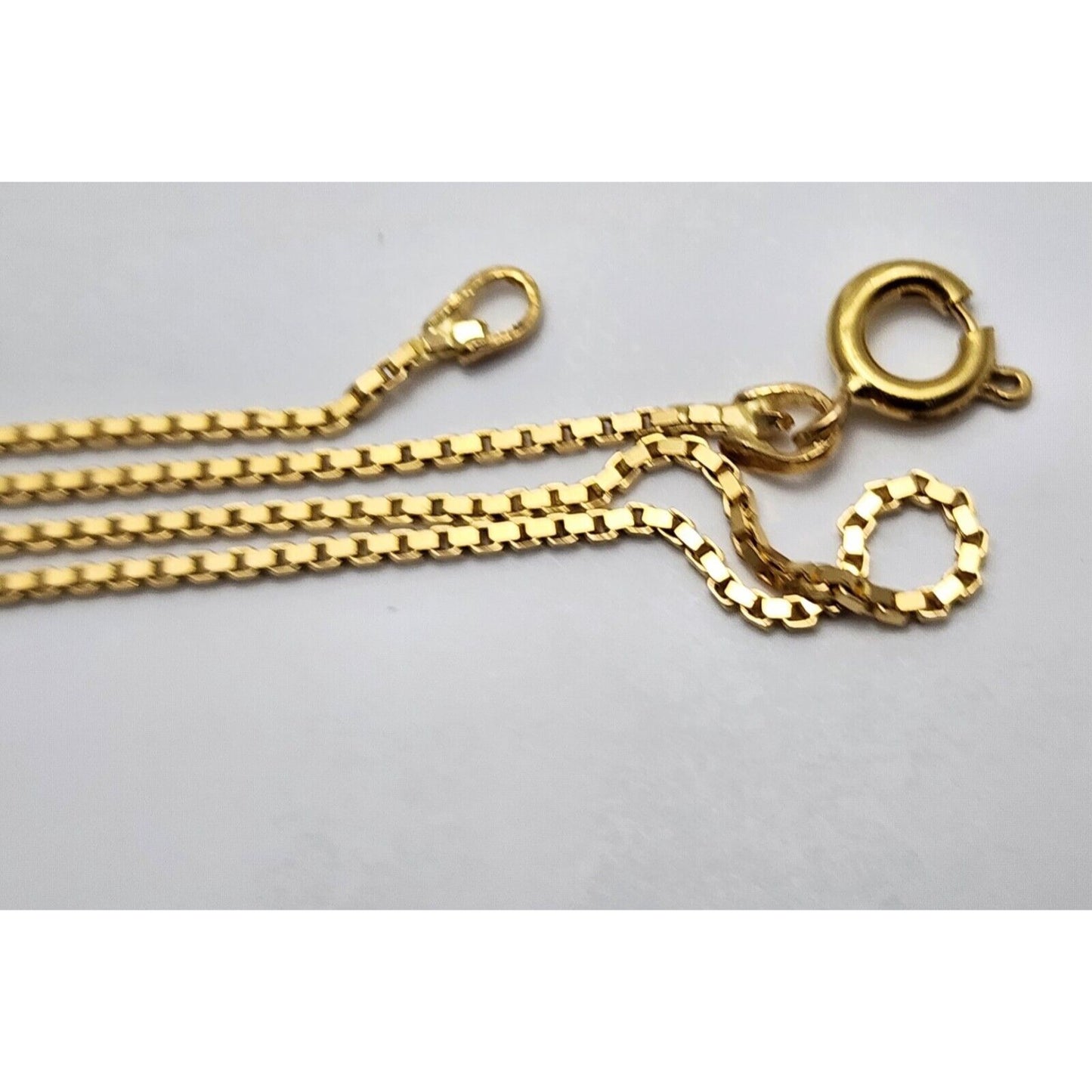 18K Yellow Gold Box Link Chain Necklace