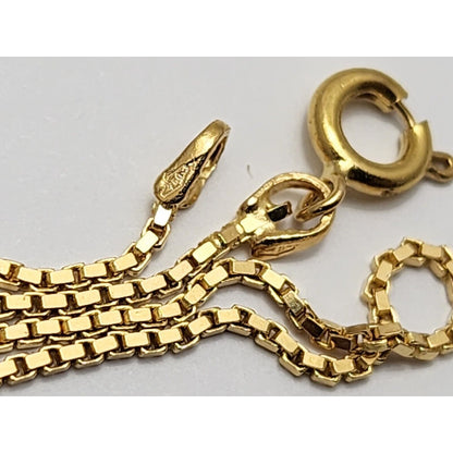 18K Yellow Gold Box Link Chain Necklace