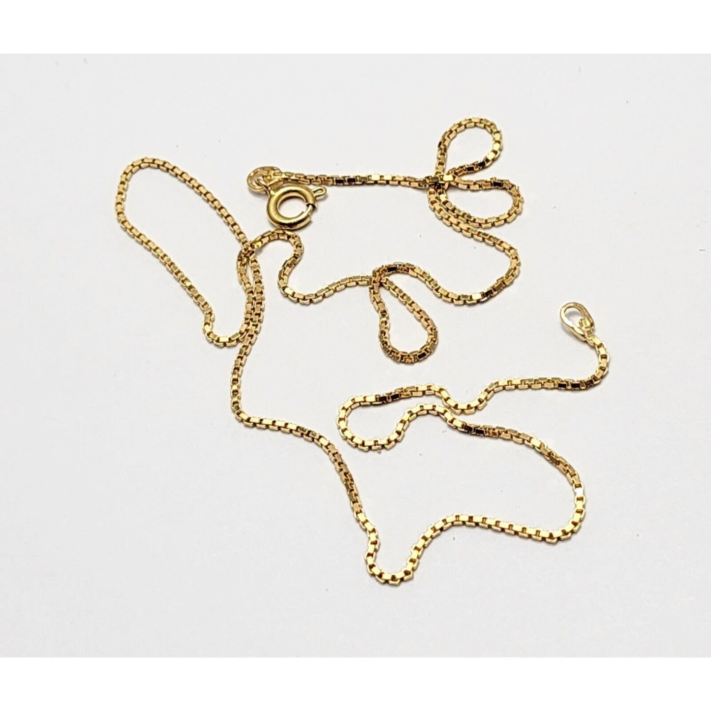 18K Yellow Gold Box Link Chain Necklace