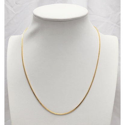 18K Yellow Gold Box Link Chain Necklace