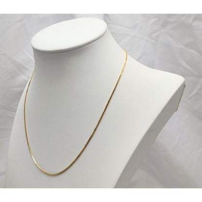 18K Yellow Gold Box Link Chain Necklace