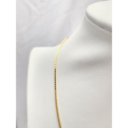 18K Yellow Gold Box Link Chain Necklace