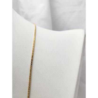 18K Yellow Gold Box Link Chain Necklace